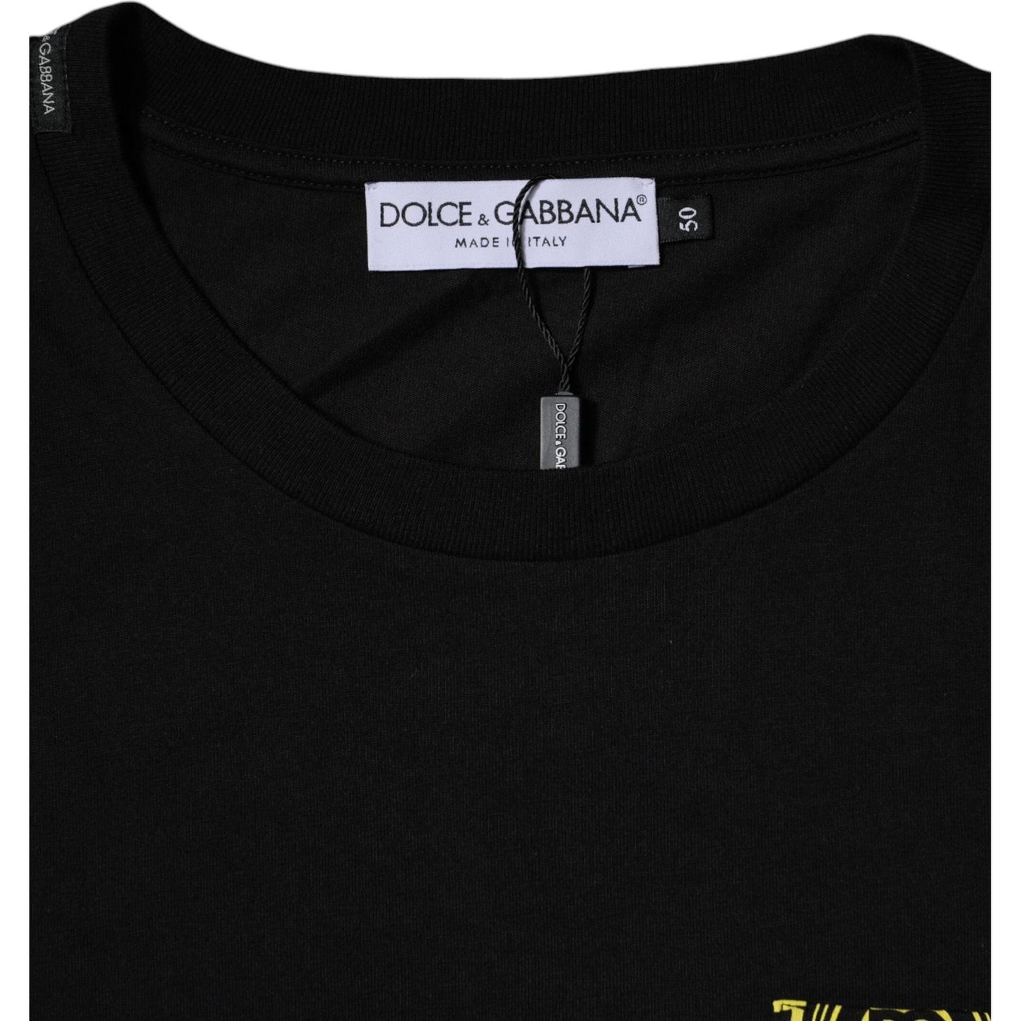 Dolce & Gabbana Black Logo Print Cotton Short Sleeves T-shirt TSH878454-50