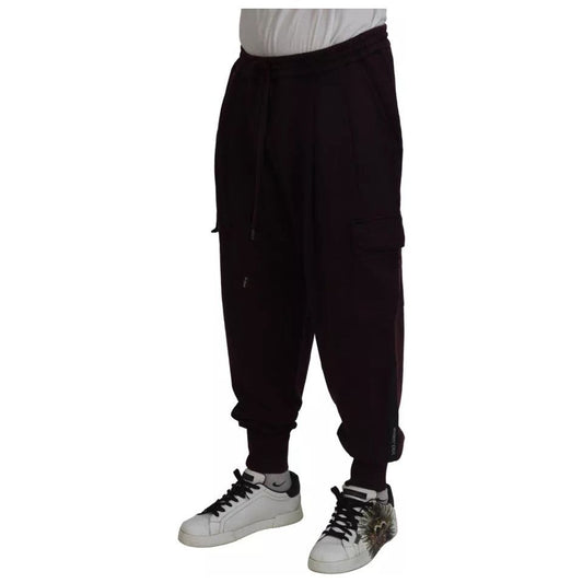 Dolce & Gabbana Bordeaux Cotton Cargo Jogger Sweatpants Pants PAN74741-56