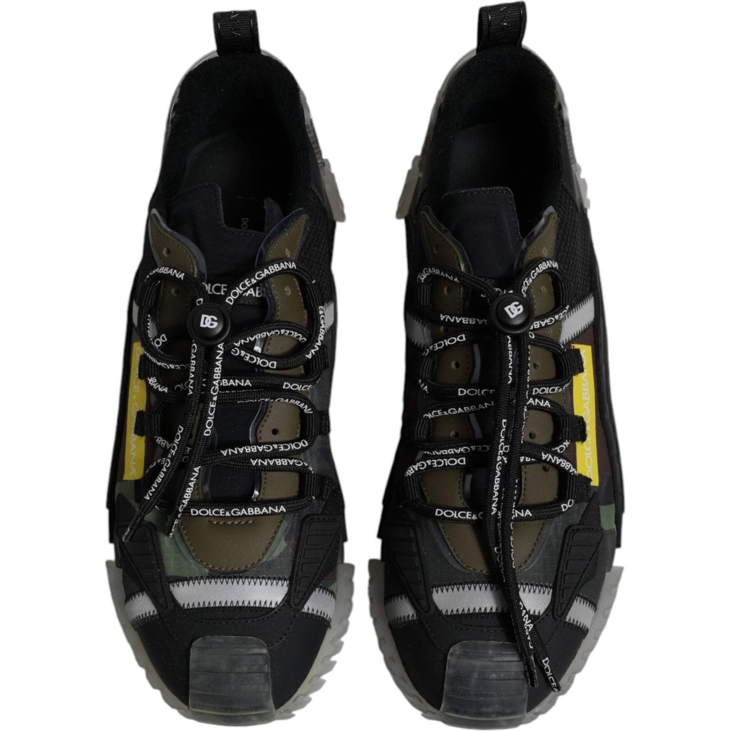 Dolce & Gabbana Black Green Camo NS1 Low Top Sneakers Shoes MV6727-44