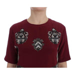 Dolce & Gabbana Red Knight Print Silk Blouse T-shirt SIG13332-2