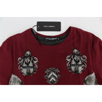 Dolce & Gabbana Red Knight Print Silk Blouse T-shirt SIG13332-2