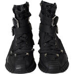 Dolce & Gabbana Black Nylon NS1 High Top Sneakers Shoes LA10952-38