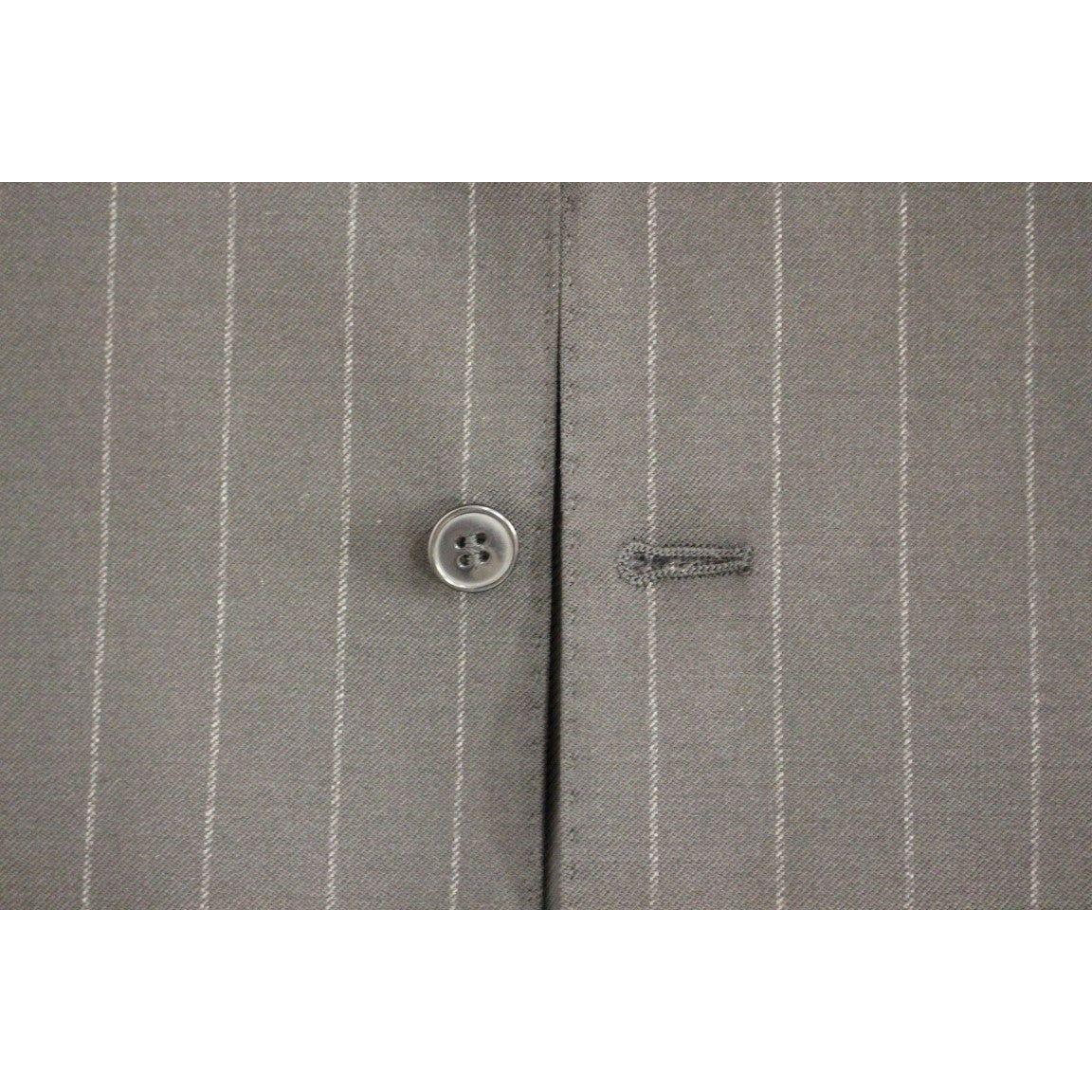 Dolce & Gabbana Black Striped Wool Logo Vest