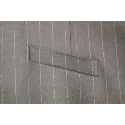 Dolce & Gabbana Black Striped Wool Logo Vest