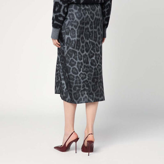 Stella McCartney Leopard midi skirt with knot