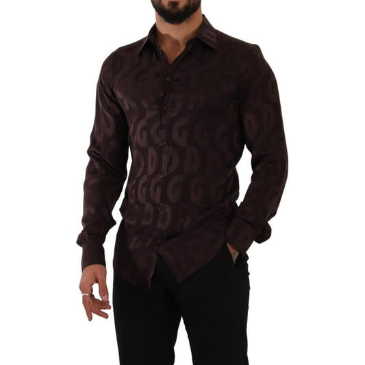 Dolce & Gabbana Bordeaux Silk Shirt DO-1024-40