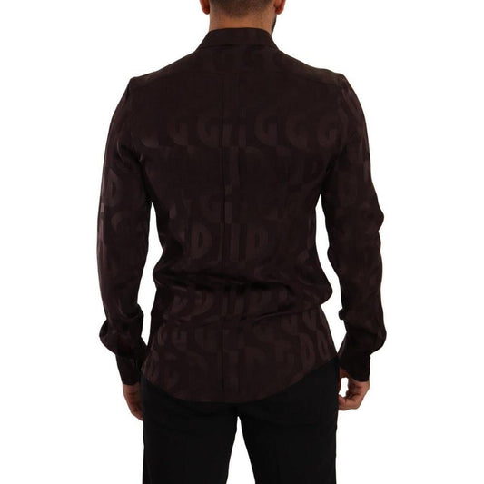 Dolce & Gabbana Bordeaux Silk Shirt DO-1024-40