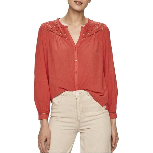 Pepe Jeans Red Viscose Shirt PE-1030-40