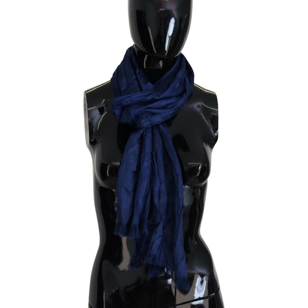 Costume National Blue Silk Material Scarf CONA-1106-ONE SIZE
