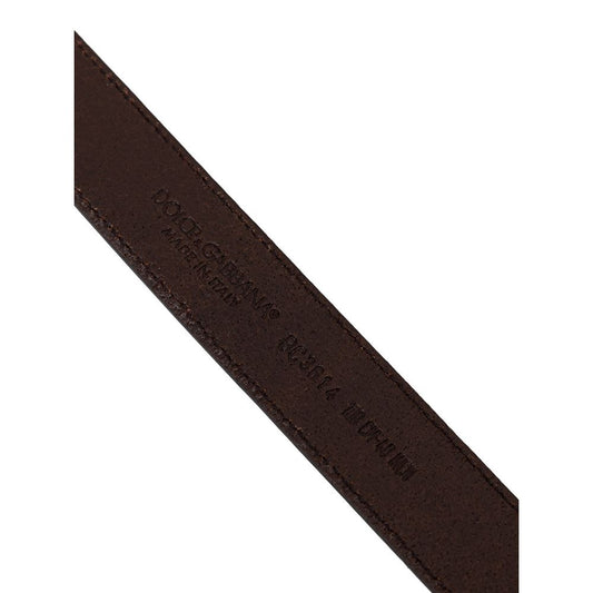 Dolce & Gabbana Brown Calfskin Belt DO-8815664-100 CM / 40 INCHES