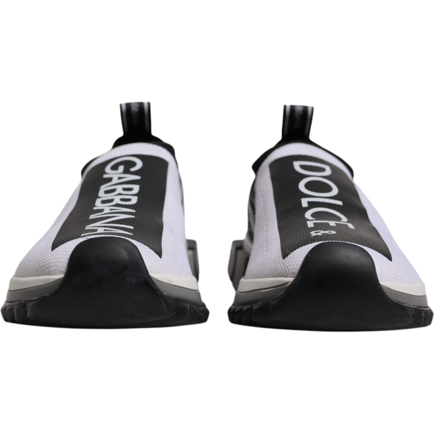 Dolce & Gabbana White Black Slip On Sorrento Sneakers Shoes