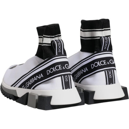 Dolce & Gabbana White Black Sorrento Socks Sneakers Shoes