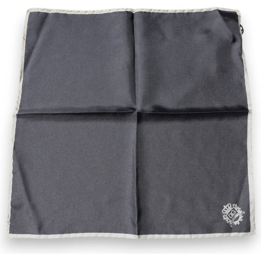 Dolce & Gabbana Gray Crown Logo Square Handkerchief Scarf MS7297