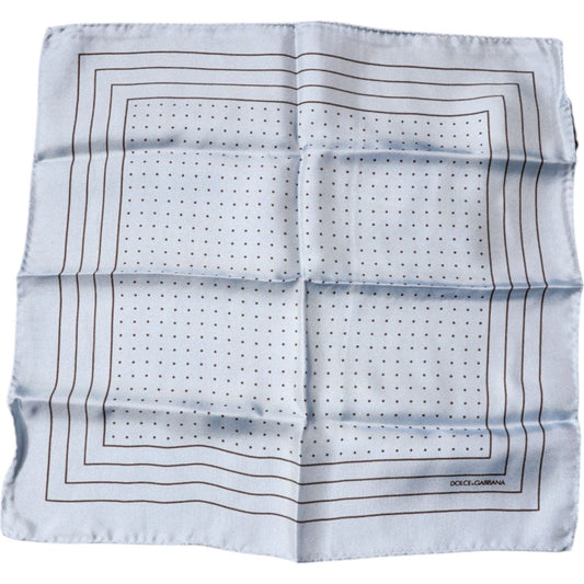 Dolce & Gabbana Sky Blue Polka Dots Square Handkerchief Scarf MS7321