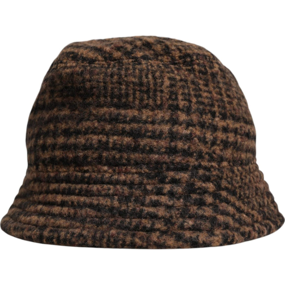 Dolce & Gabbana Brown Houndstooth Wool Woven Bucket Hat HAT9725-59