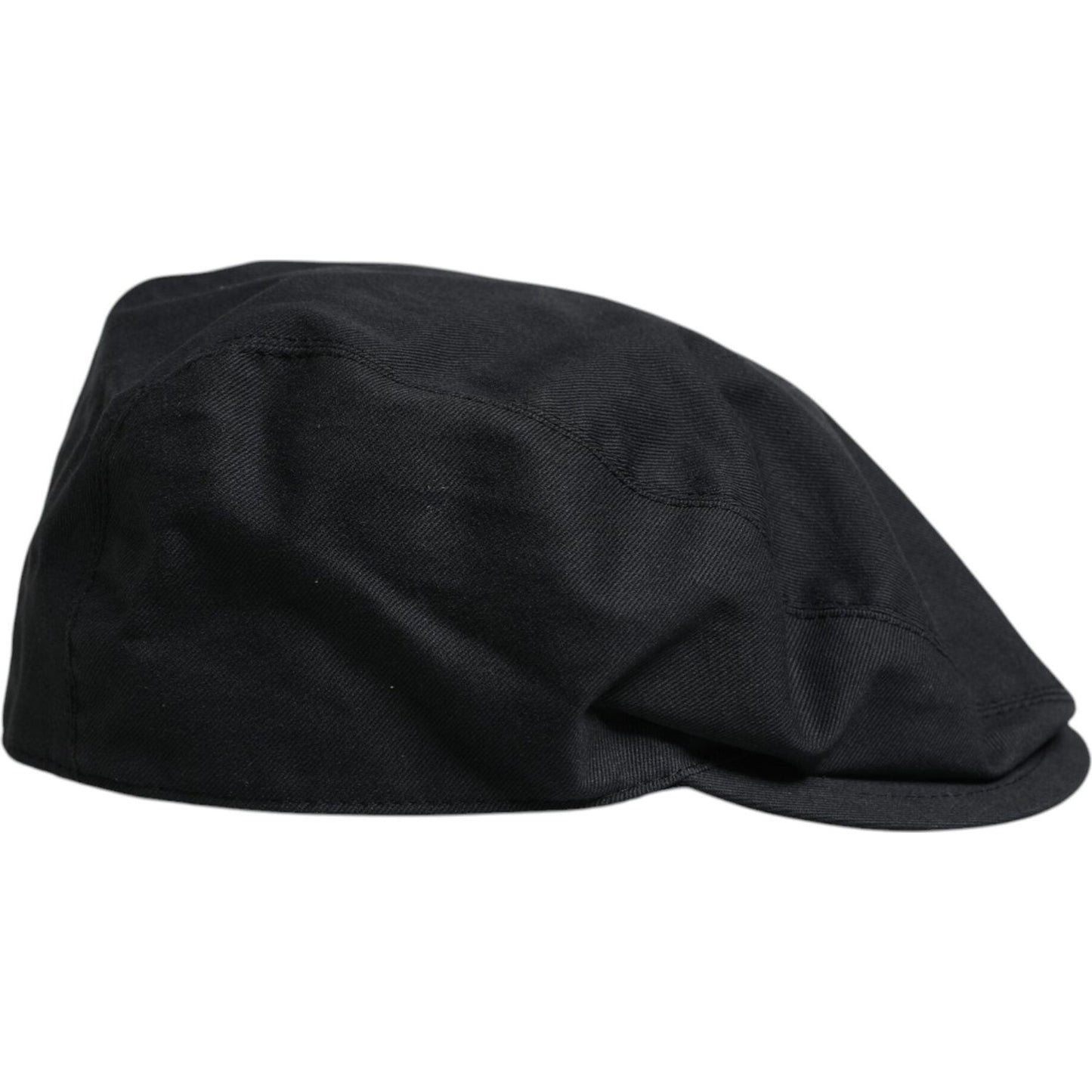 Dolce & Gabbana Black Cotton Newsboy Capello Cabbie Hat HAT9754-58
