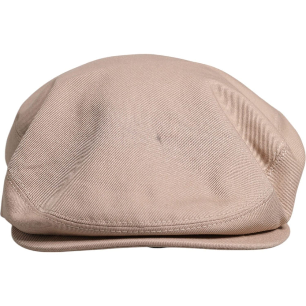 Dolce & Gabbana Beige Cotton Newsboy Capello Cabbie Hat HAT9762-60