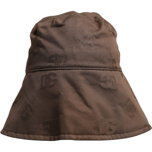 Dolce & Gabbana Brown Logo Monogram Cotton Bucket Cap HAT9769-58