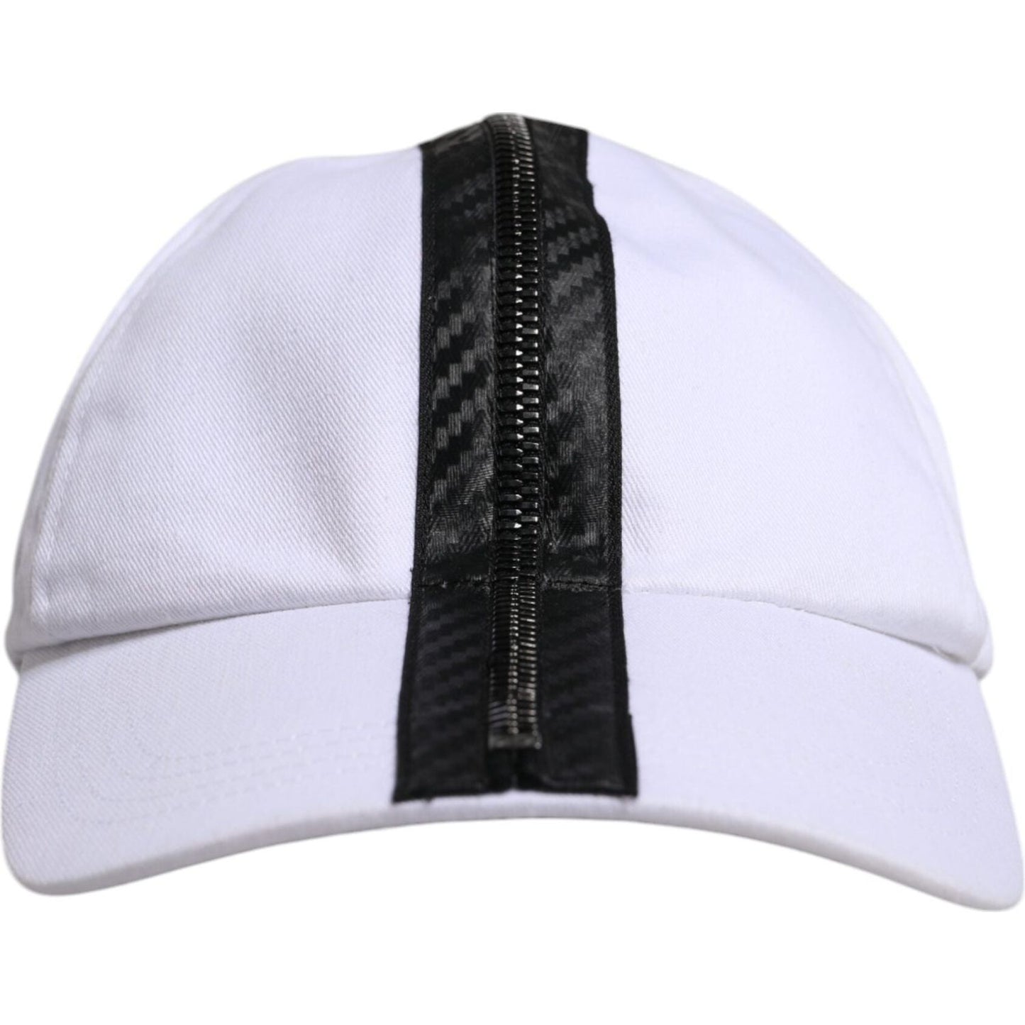 Dolce & Gabbana White Black Cotton Zip Baseball Cap HAT9777-58
