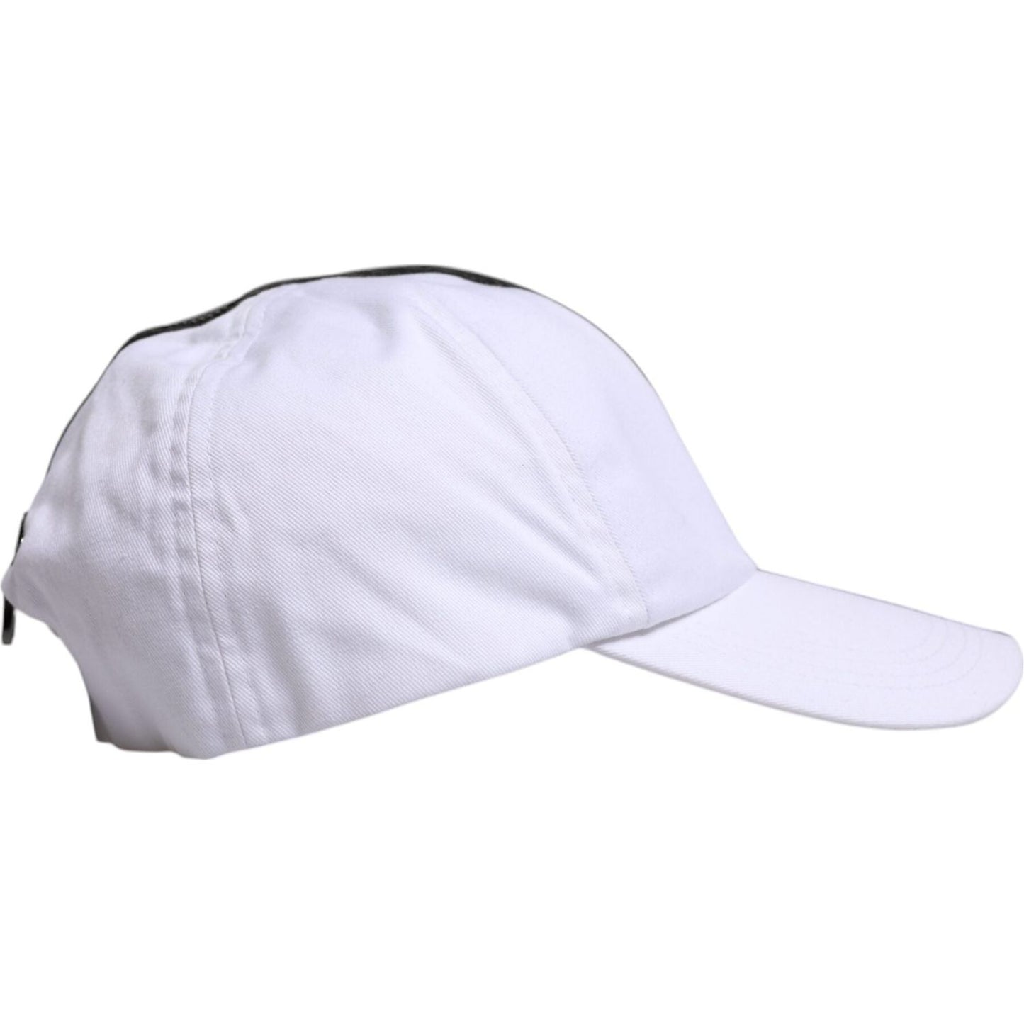 Dolce & Gabbana White Black Cotton Zip Baseball Cap HAT9777-58