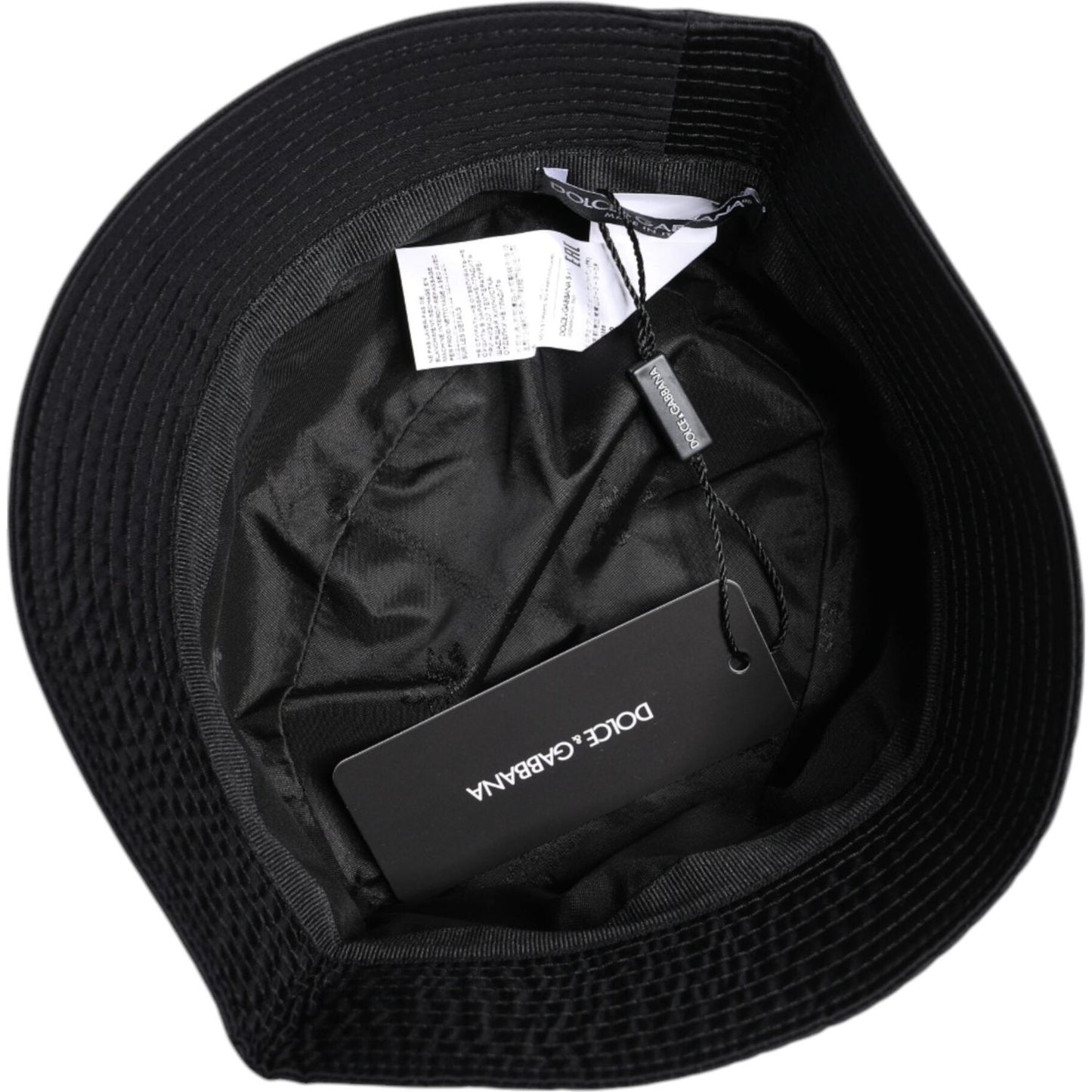 Dolce & Gabbana Black Cotton Wide Brim Bucket Hat HAT9789-57