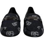 Dolce & Gabbana Black Logo Cotton Loafers Formal Dress Shoes MV7168-41