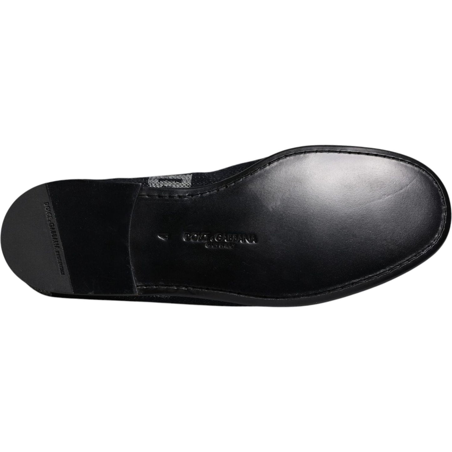 Dolce & Gabbana Black Logo Cotton Loafers Formal Dress Shoes MV7168-41