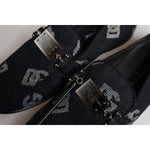 Dolce & Gabbana Black Logo Cotton Loafers Formal Dress Shoes MV7168-41