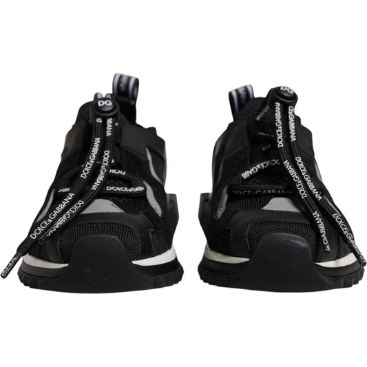 Dolce & Gabbana Black Mesh Sorrento Trekking Sneakers Shoes LA12534-38.5