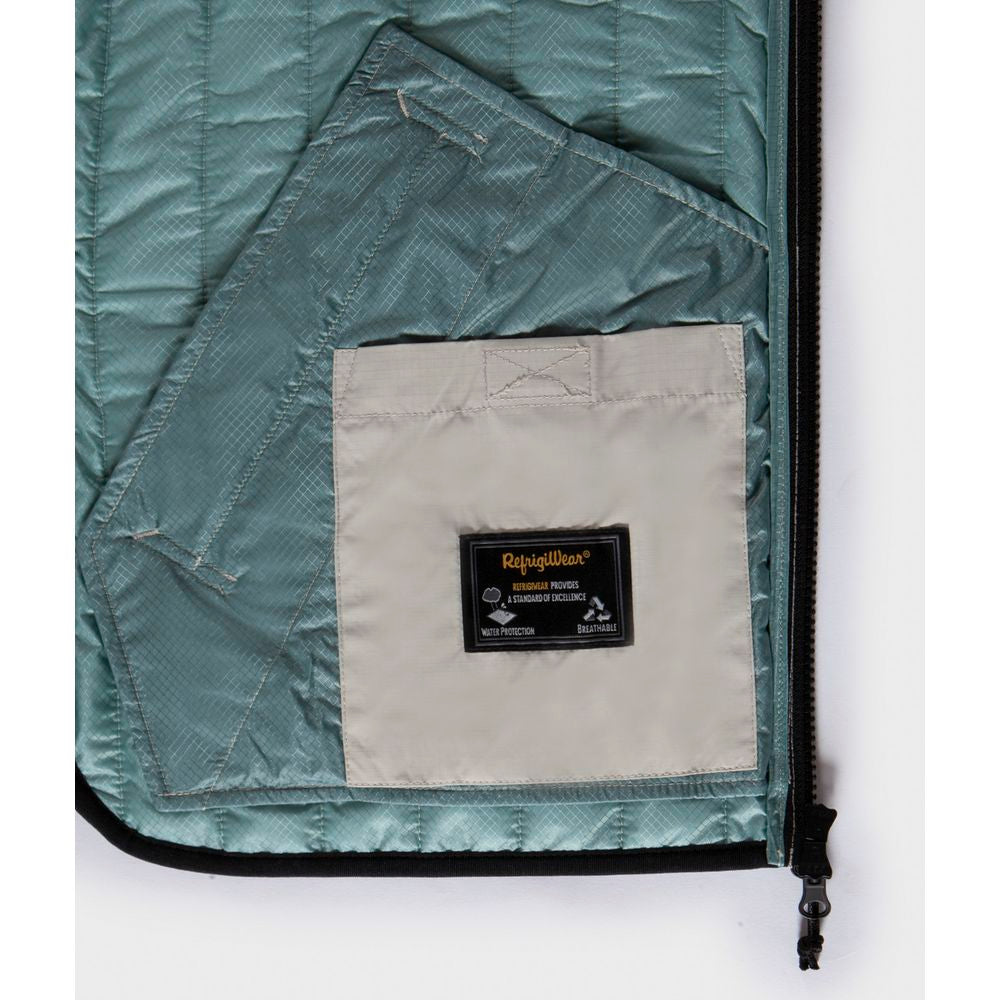 Front view with bag zipped and handles upright.