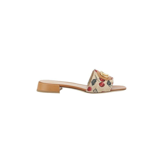 Valentino Garavani Cherry jacquard fabric Sandals Valentino Garavani Tan