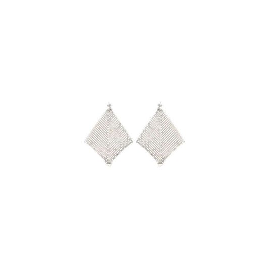 Rabanne Pixel Chainmail Earrings Rabanne Light Gray