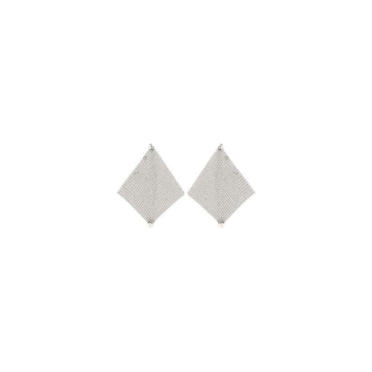 Rabanne Pixel Chainmail Earrings Rabanne Light Gray