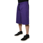 Dolce & Gabbana Purple Cotton Men Bermuda Sweatshorts Shorts PAN75762-46