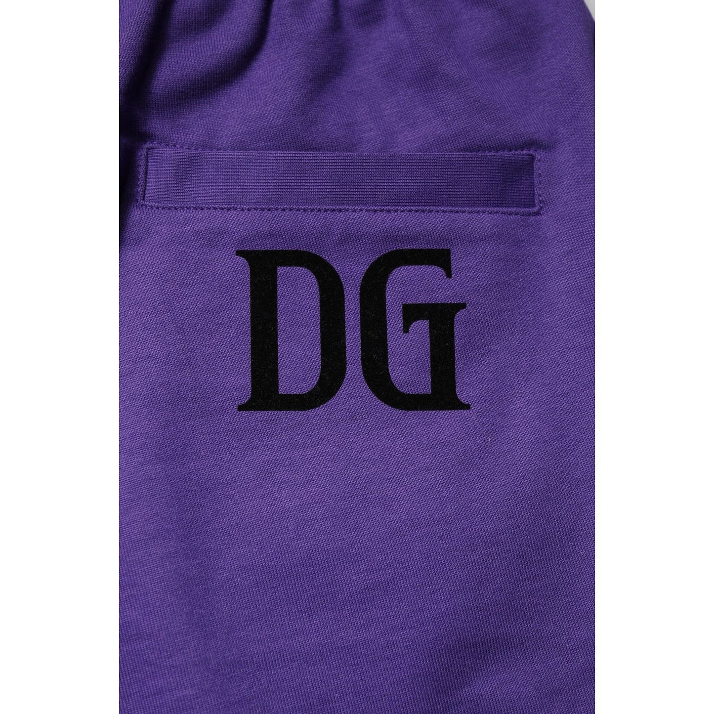 Dolce & Gabbana Purple Cotton Men Bermuda Sweatshorts Shorts PAN75762-46