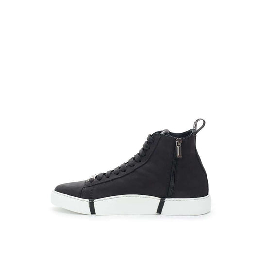 Roberto Cavalli Elegant Suede Sneakers in Chic Black Roberto Cavalli Dark Slate Gray