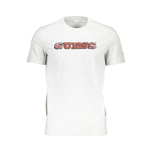 Guess Jeans Gray Cotton Men T-Shirt Guess Jeans White Smoke
