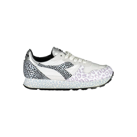 Diadora White Fabric Women Sneaker Diadora Light Gray