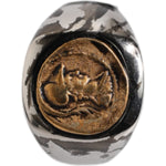 Dolce & Gabbana Silver Tone Engraved Two Color Real Brass Ring SMY10464-60