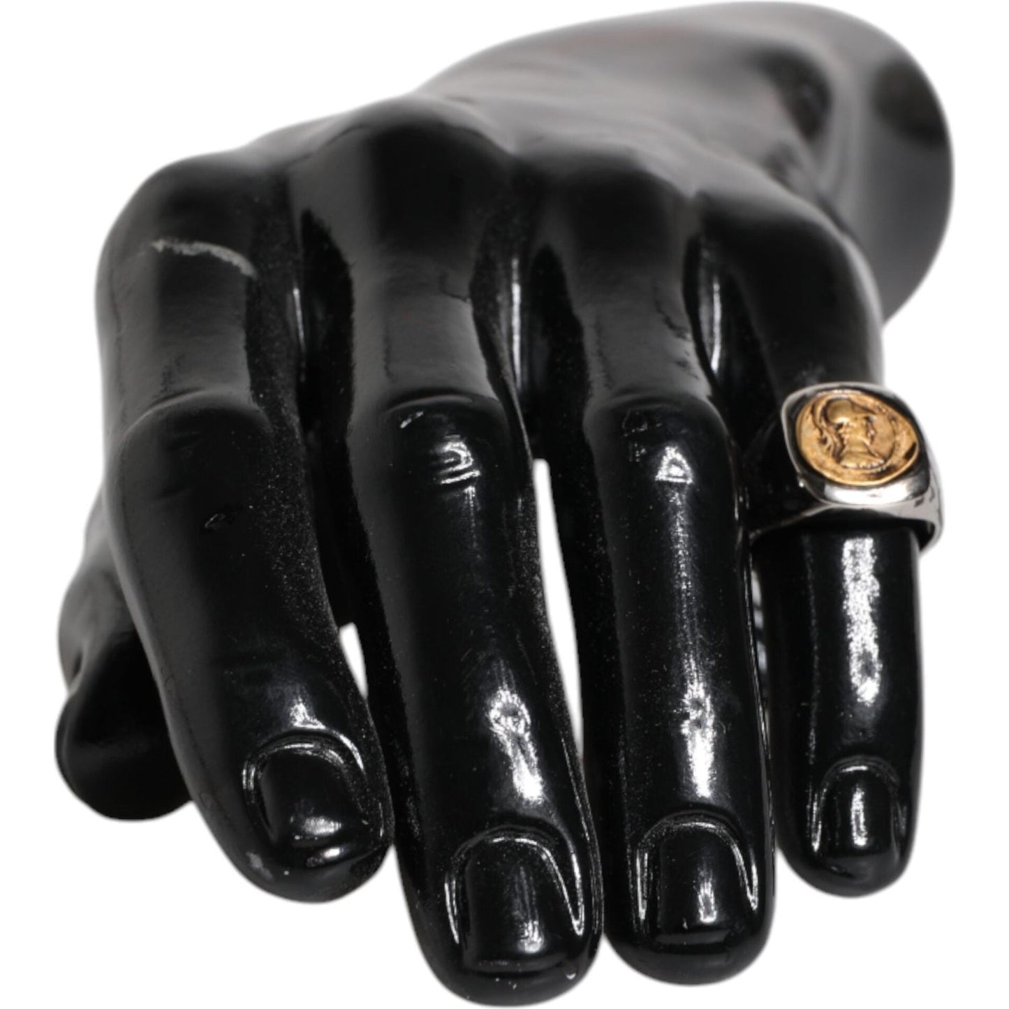 Dolce & Gabbana Silver Tone Engraved Two Color Real Brass Ring SMY10464-60