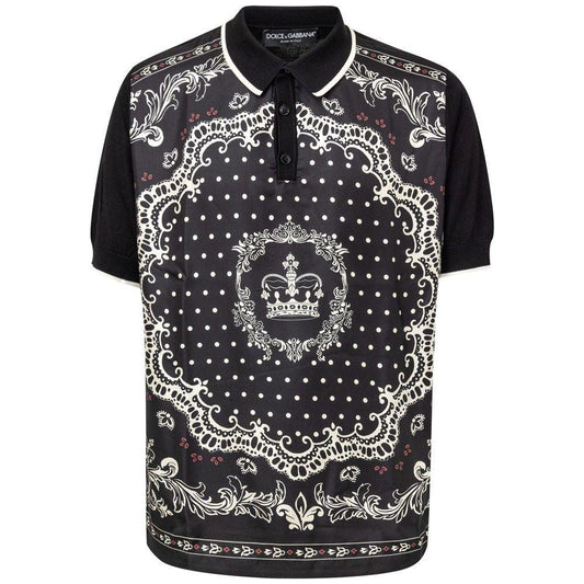 Dolce & Gabbana Black Silk Polo Shirt Dolce & Gabbana Dark Slate Gray