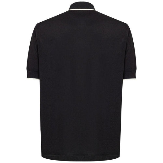 Dolce & Gabbana Black Silk Polo Shirt Dolce & Gabbana Black