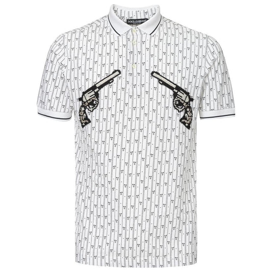 Dolce & Gabbana White Cotton Polo Shirt Dolce & Gabbana Lavender