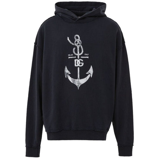 Dolce & Gabbana Blue Cotton Sweater Dolce & Gabbana Black