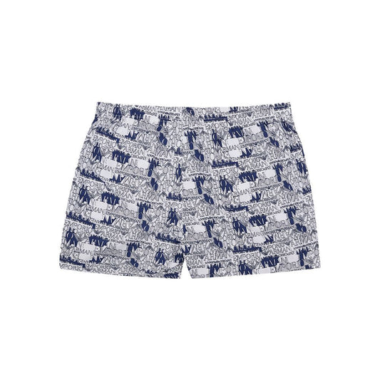 Emporio Armani Elegant White Polyester Swim Shorts Emporio Armani Gray