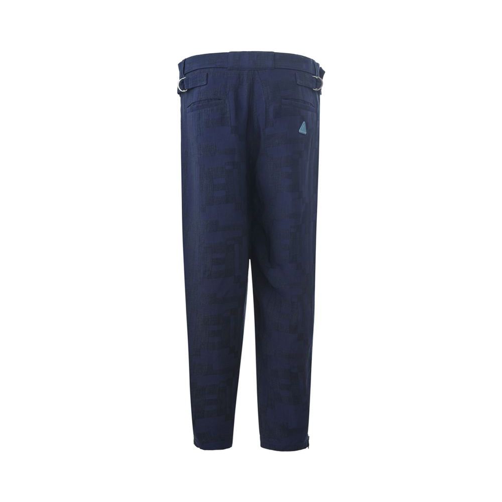 Emporio Armani Blue Linen Casual Pants