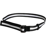 Dolce & Gabbana Black Yellow Logo Striped Metal Buckle Belt BEL9340-90