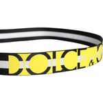 Dolce & Gabbana Black Yellow Logo Striped Metal Buckle Belt BEL9340-90
