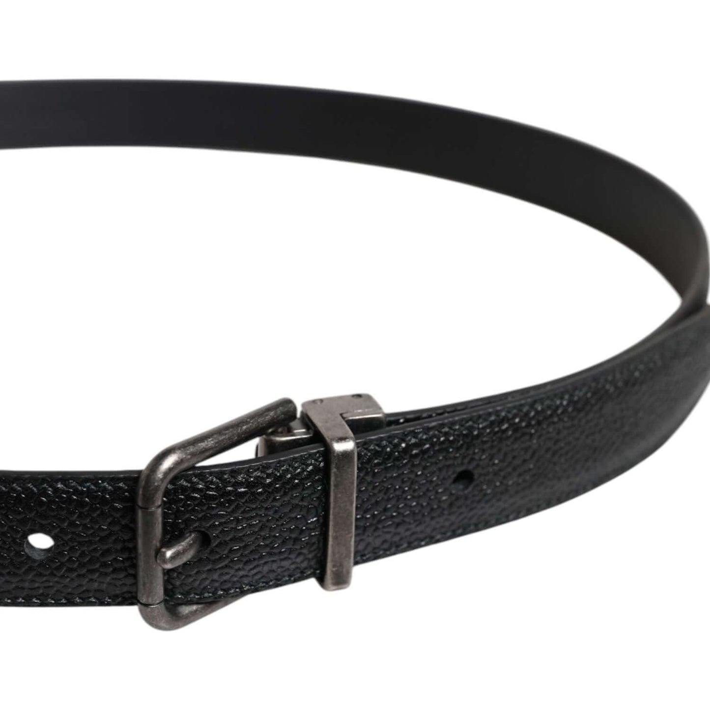 Dolce & Gabbana Black Calf Leather Classic Metal Buckle Belt BEL9343-90