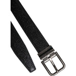 Dolce & Gabbana Black Calf Leather Classic Metal Buckle Belt BEL9343-90